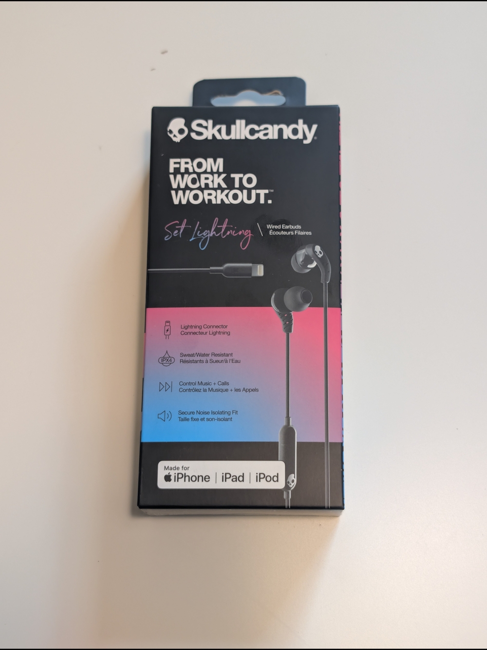 Skullcandy Set Lightning Wired Earbuds iPhone iPad Black S2SGY-N740 NIB